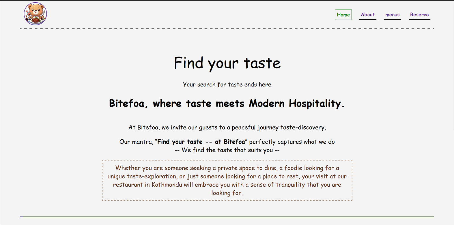 Restaurant Management System - Bitefoa's Home Page
